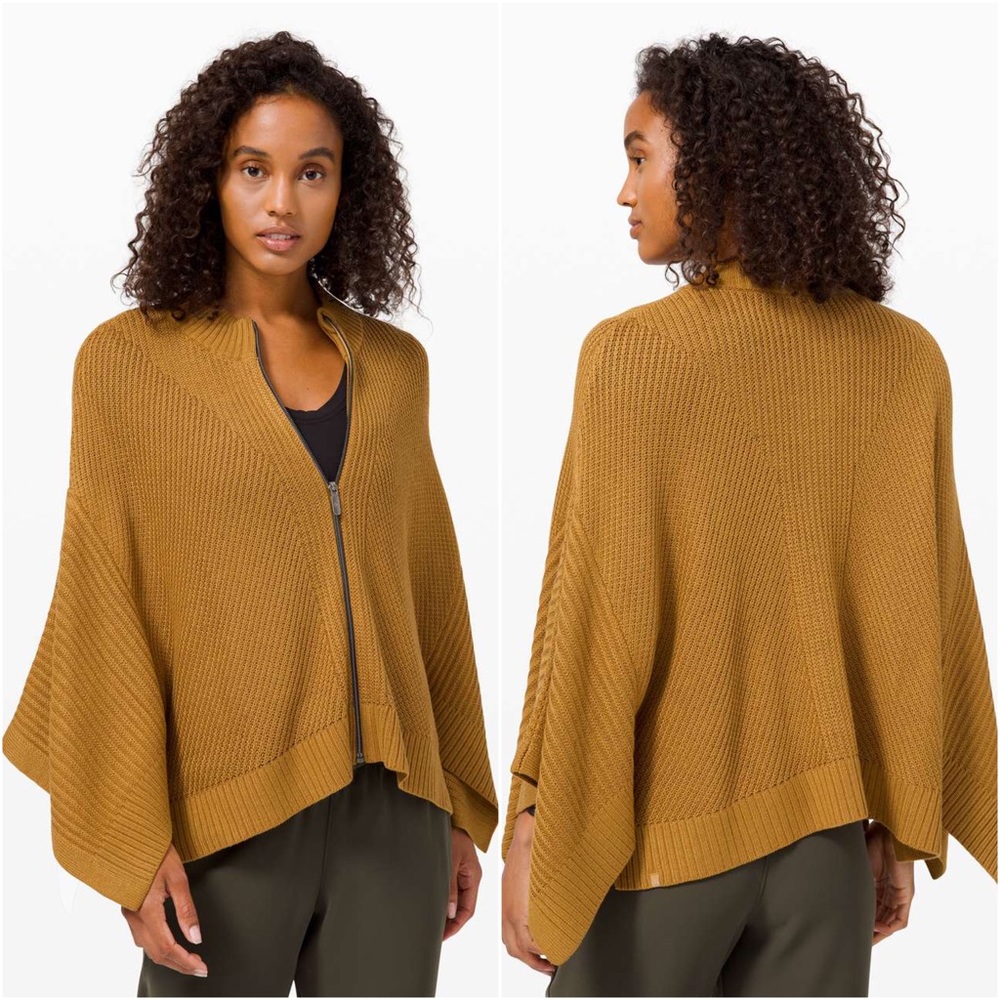 Lululemon Spiced Bronze Softer Still Zip Up Cashmere Blend Sweater Size M/L